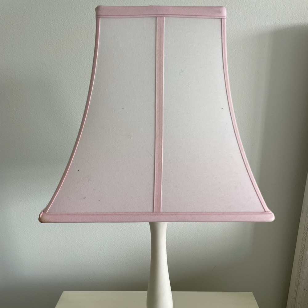 Pottery Barn Kids Penelope shade (pink) lamp.